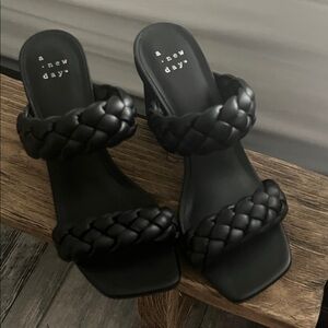 A New Day Women's Black Double Braided Sandals